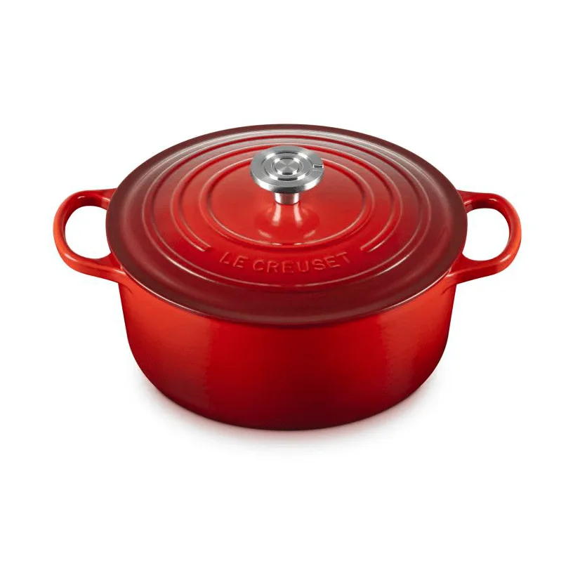 Le Creuset Signature cast iron round casserole, Cerise, 5.3 l Le Creuset