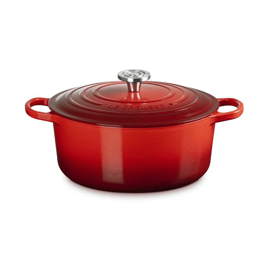 Le Creuset Signature cast iron round casserole, Cerise, 6.7 l Le Creuset