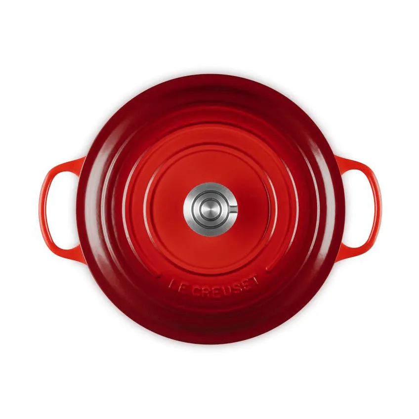 Le Creuset Signature cast iron round casserole, Cerise, 6.7 l Le Creuset