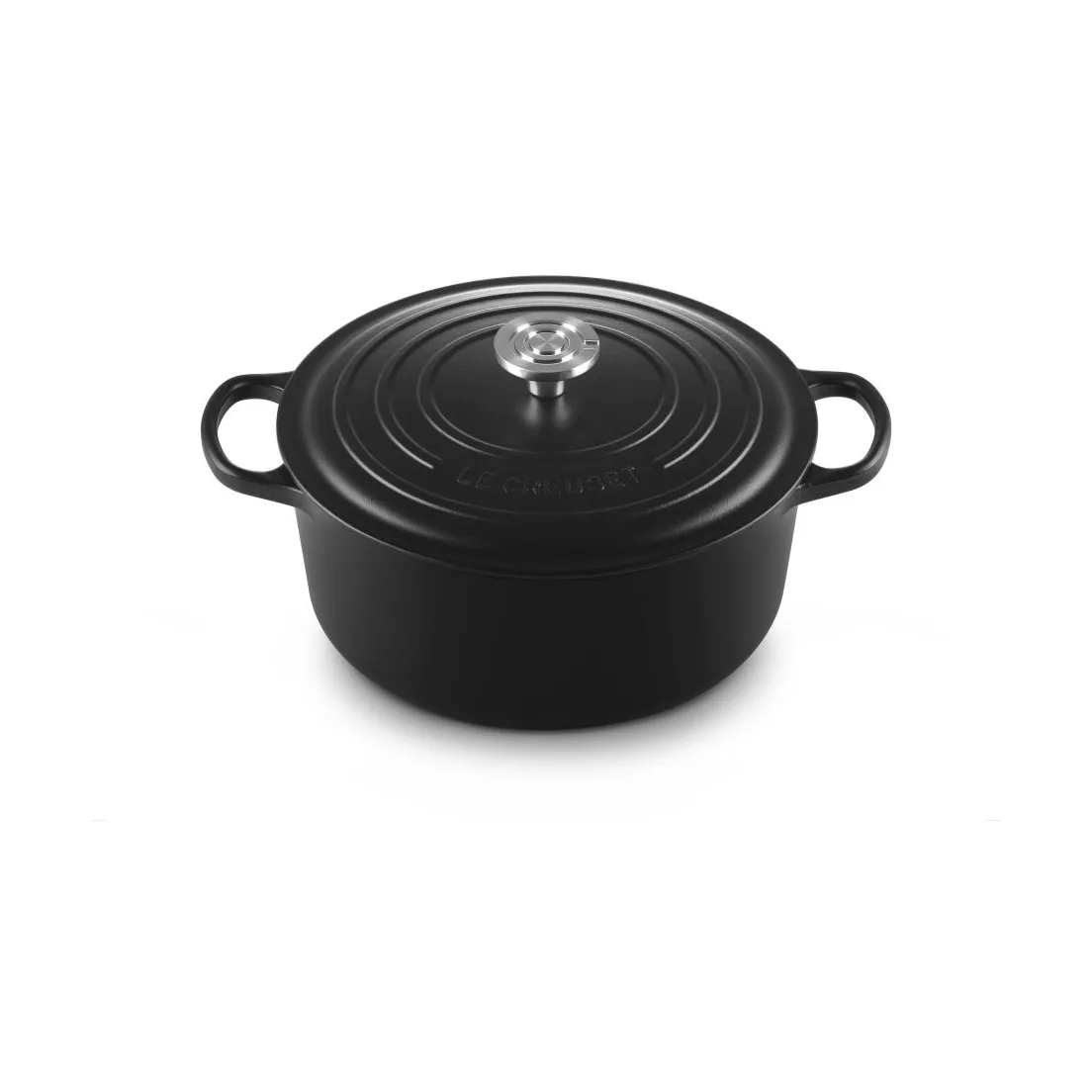Le Creuset Signature cast iron round casserole, Matte Black, 6.7 l Le Creuset