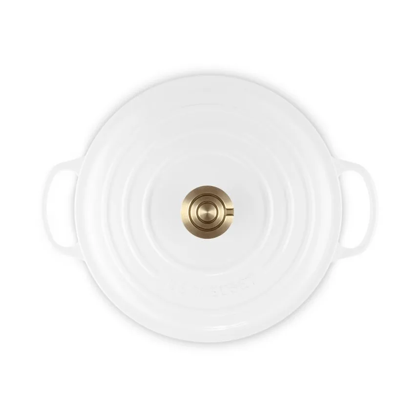 Le Creuset Signature cast iron round casserole, White, 6.7 l Le Creuset