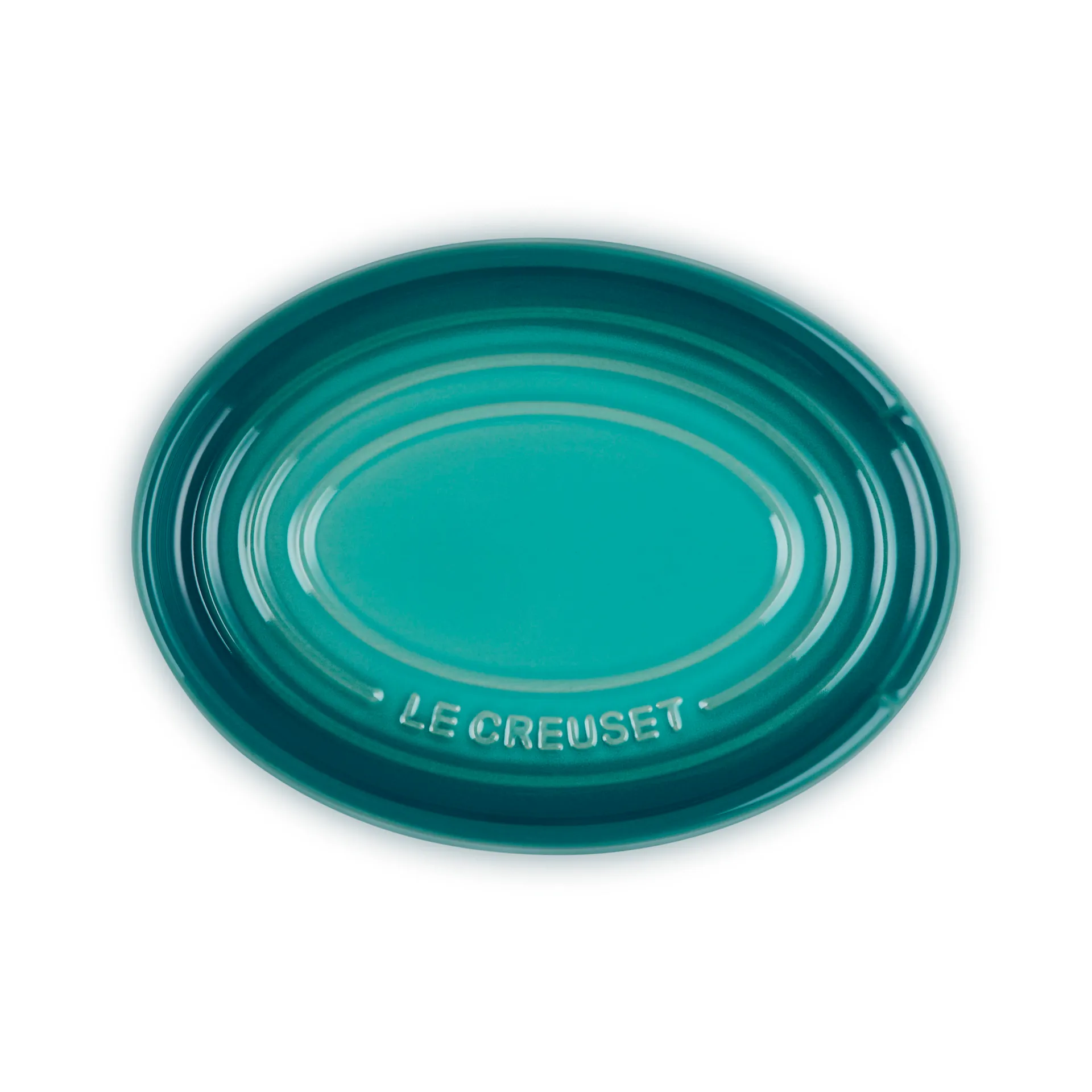 Oval holder for serving spoon, Bleu Riviera Le Creuset