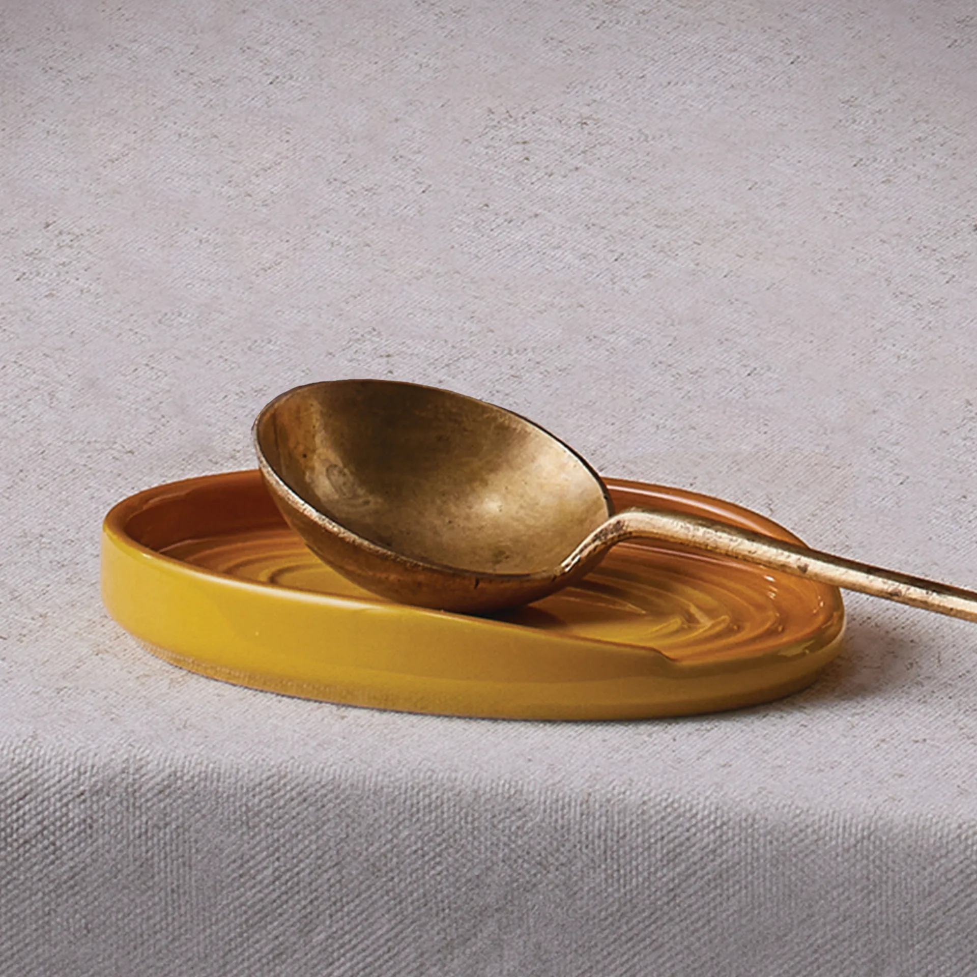 Oval holder for serving spoon, Nectar Le Creuset