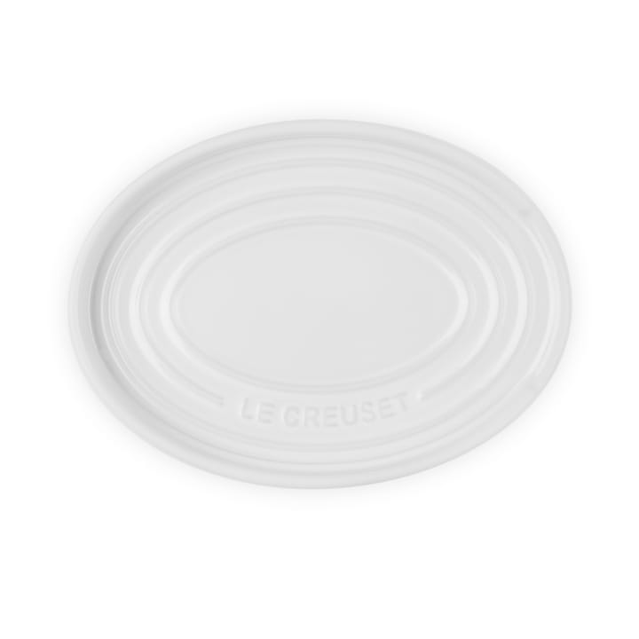Oval holder for serving spoon, White Le Creuset