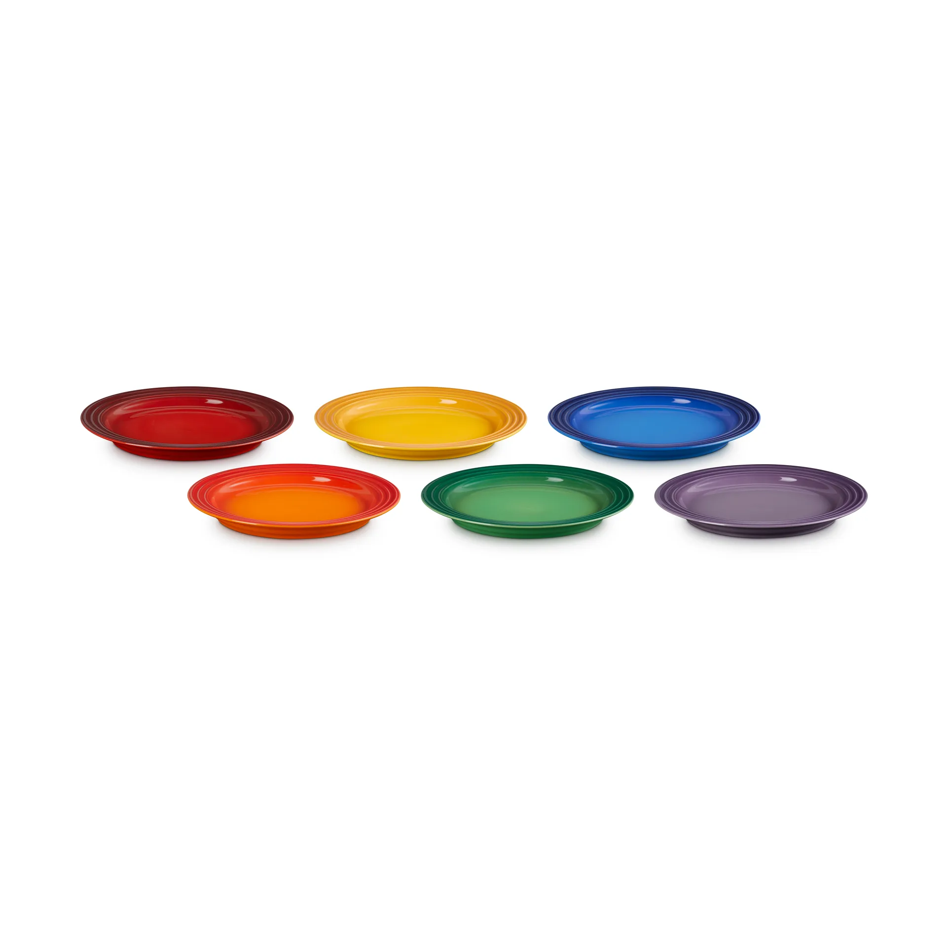 Signature stoneware breakfast plate 6-piece set, Rainbow Le Creuset