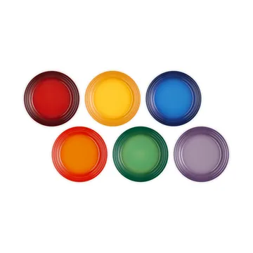 Signature stoneware breakfast plate 6-piece set - Rainbow - Le Creuset