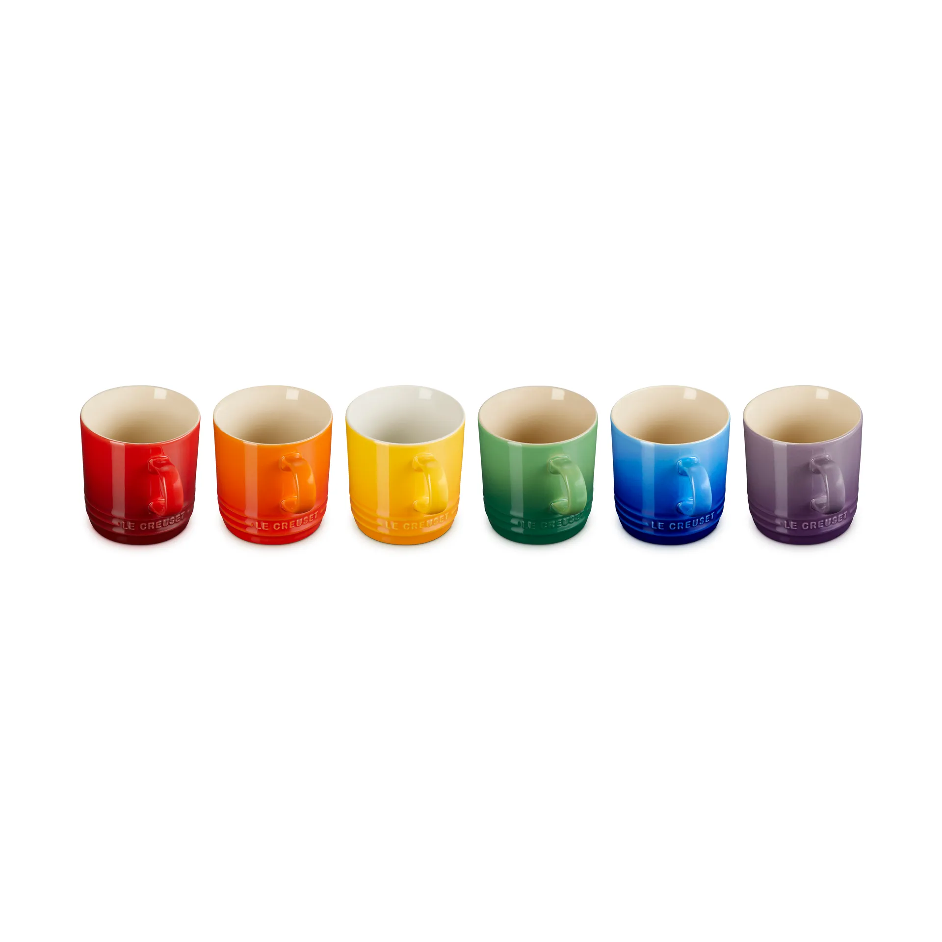 Signature stoneware coffee mug 6-piece, Rainbow Le Creuset