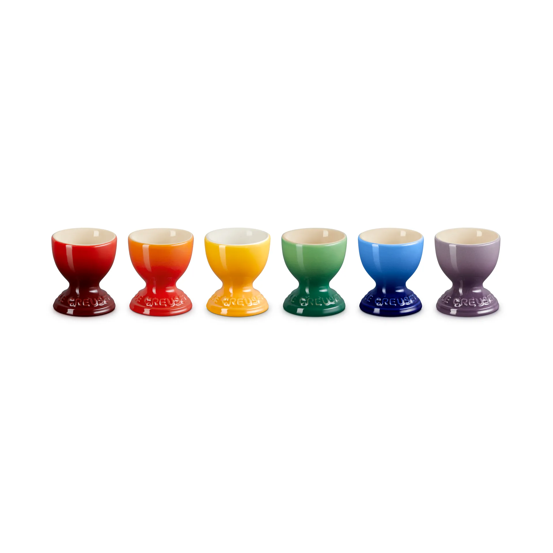 Signature stoneware egg cup 6-piece, Rainbow Le Creuset
