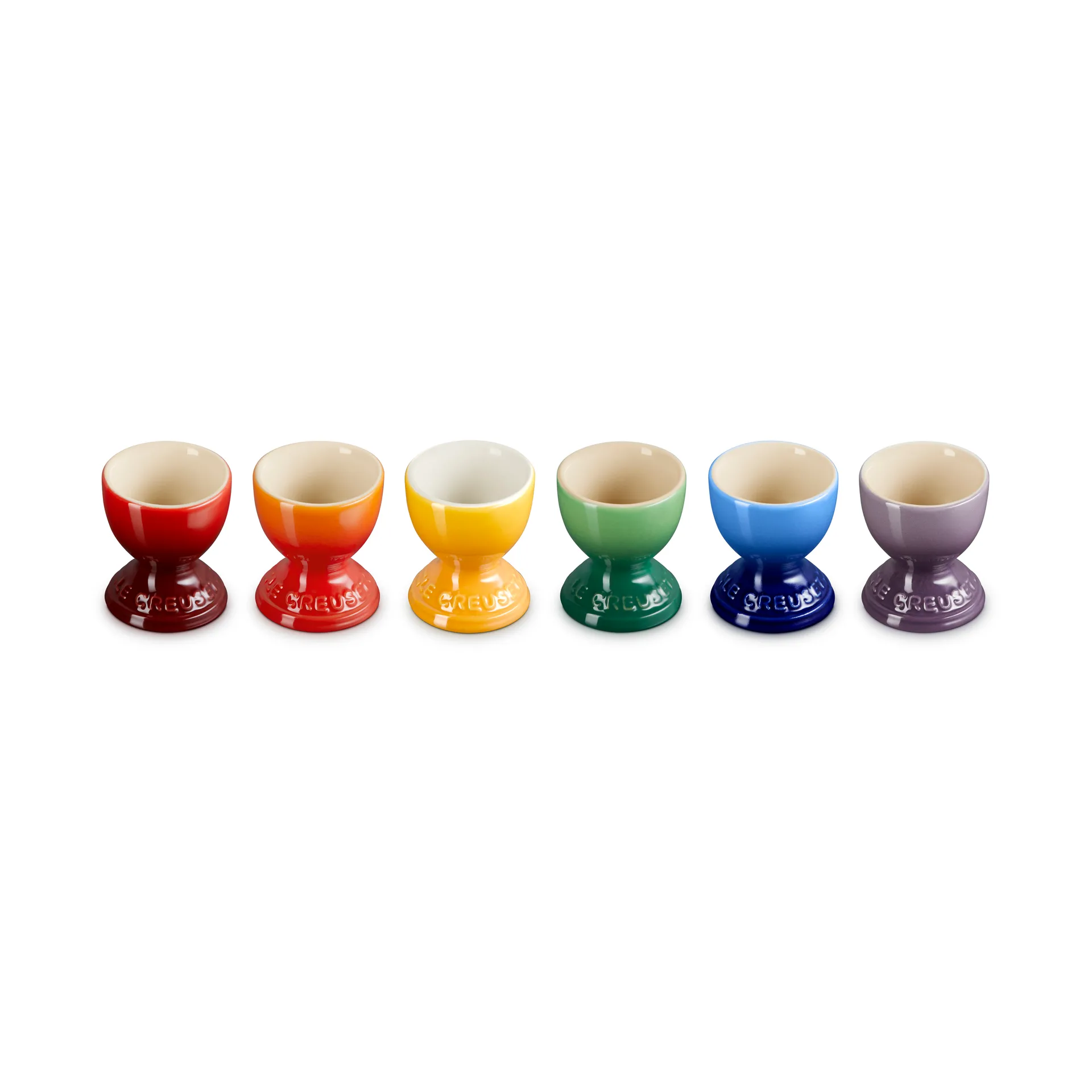 Signature stoneware egg cup 6-piece, Rainbow Le Creuset