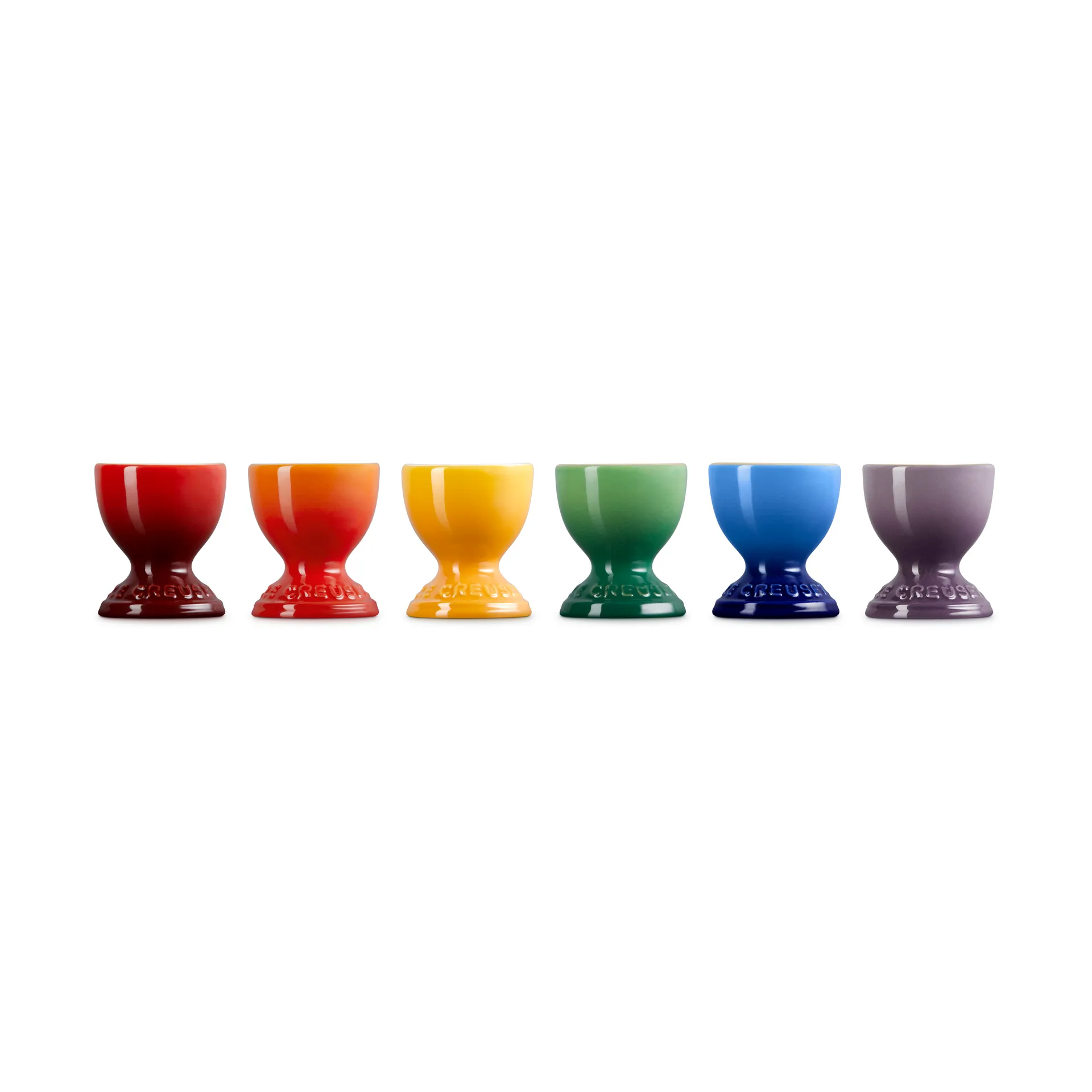 Signature stoneware egg cup 6-piece, Rainbow Le Creuset