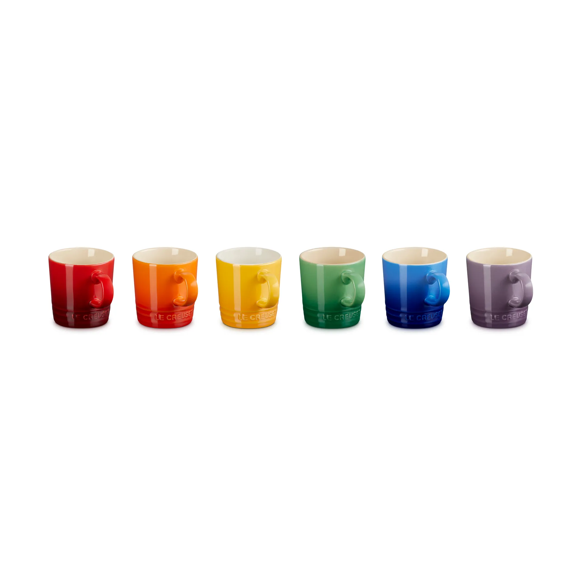 Signature stoneware espresso mug 6-piece, Rainbow Le Creuset