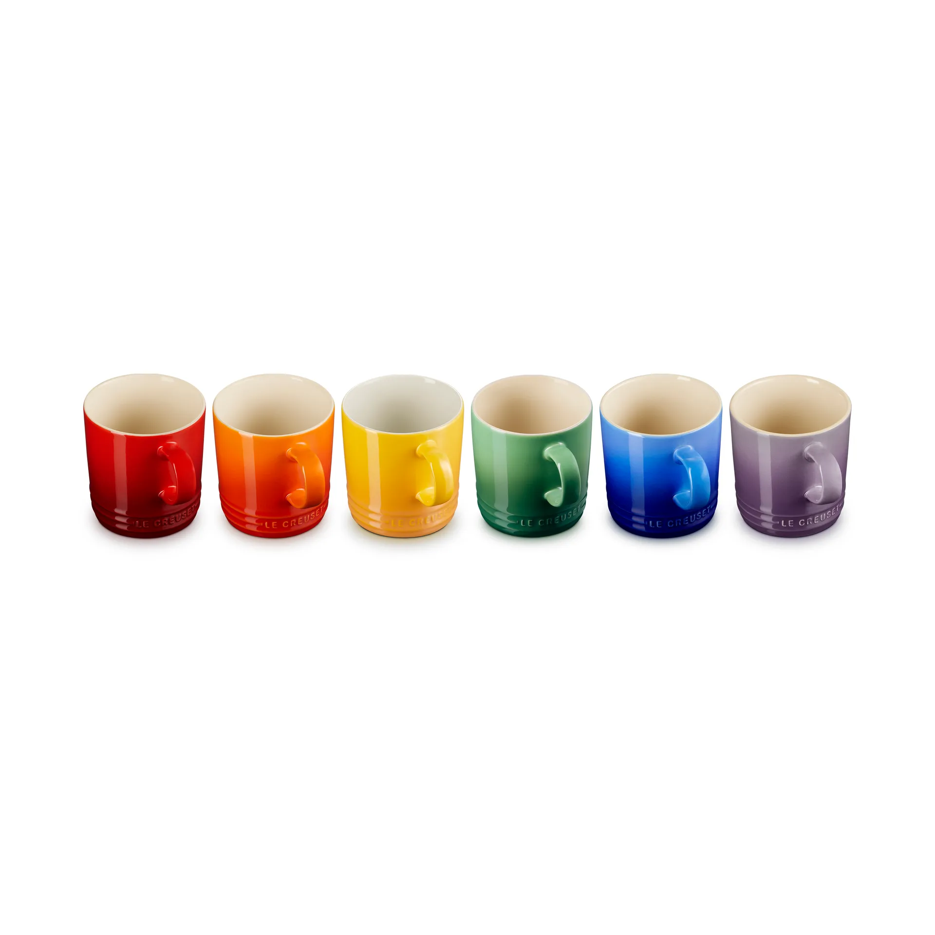 Signature stoneware mug 6-piece, Rainbow Le Creuset