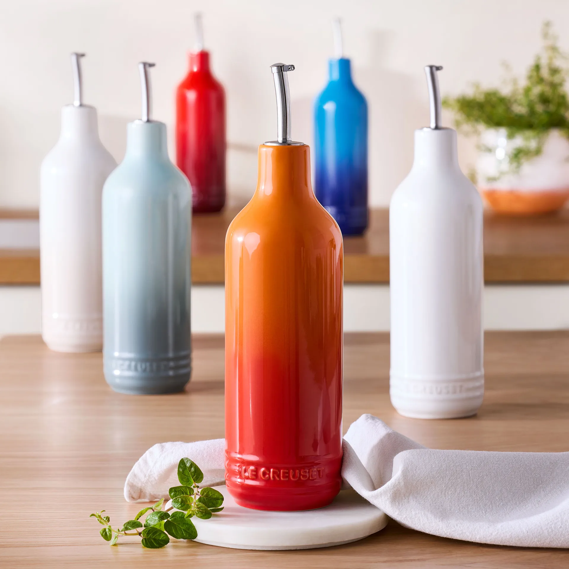 Signature stoneware oil bottle 0.6 L, Azure Le Creuset