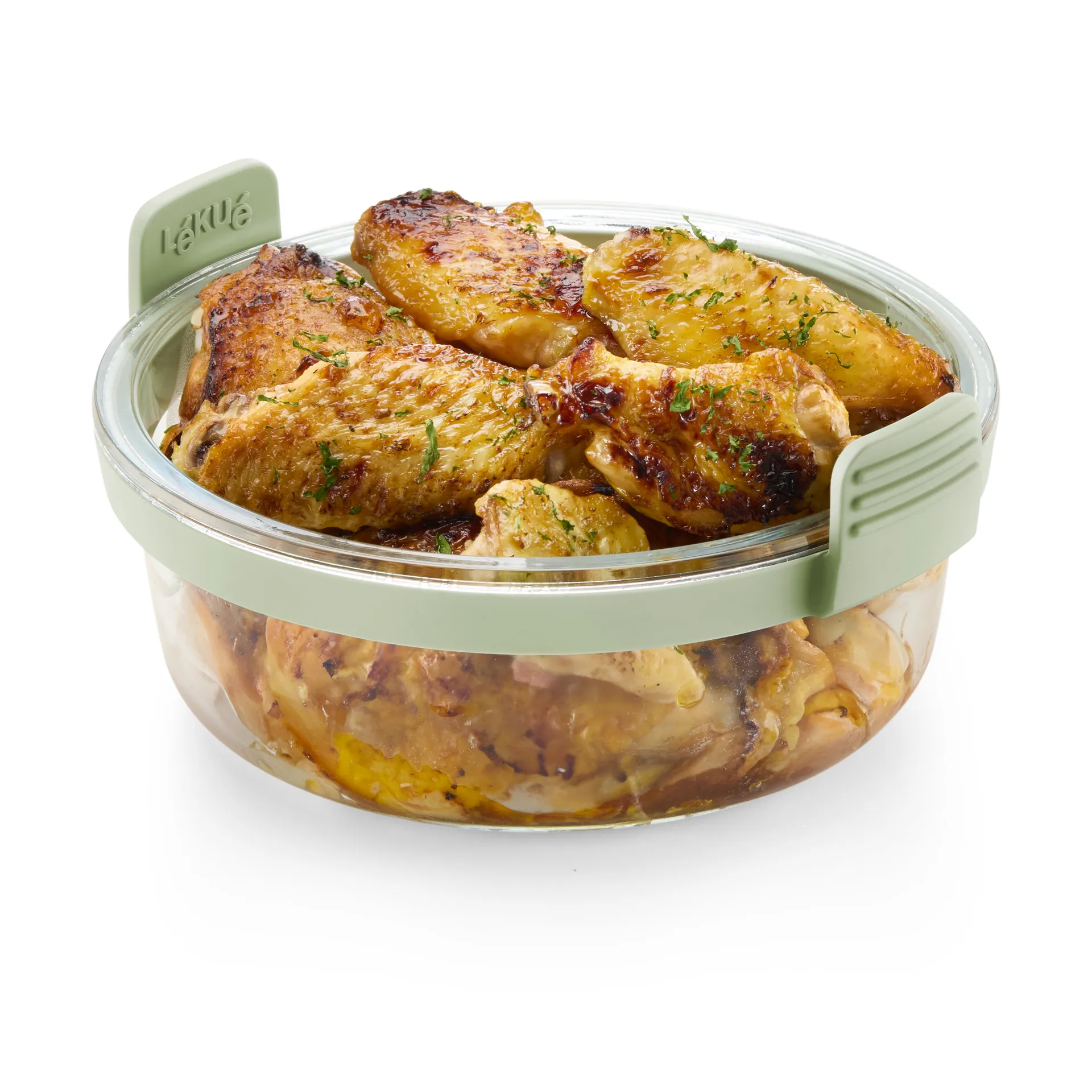 Lékué Air fryer round glass dish, Transparent Lékué