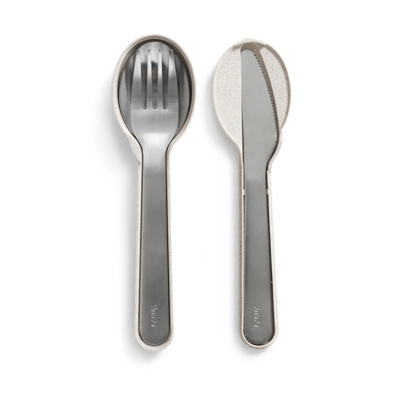 Lékué cutlery set with case 5 pieces, Beige Lékué