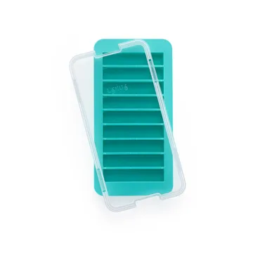 Lékué ice cube mold silicone with lid - Turquoise, slats - Lékué
