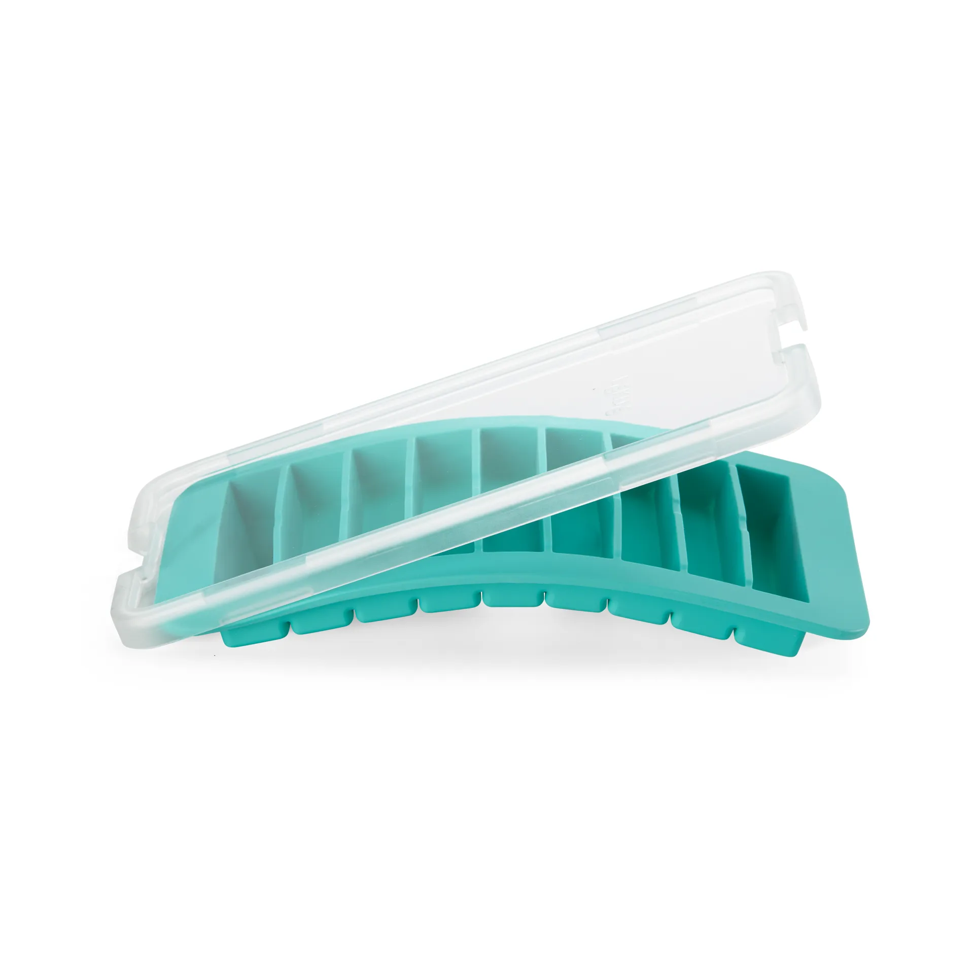 Lékué ice cube mold silicone with lid, Turquoise, slats Lékué