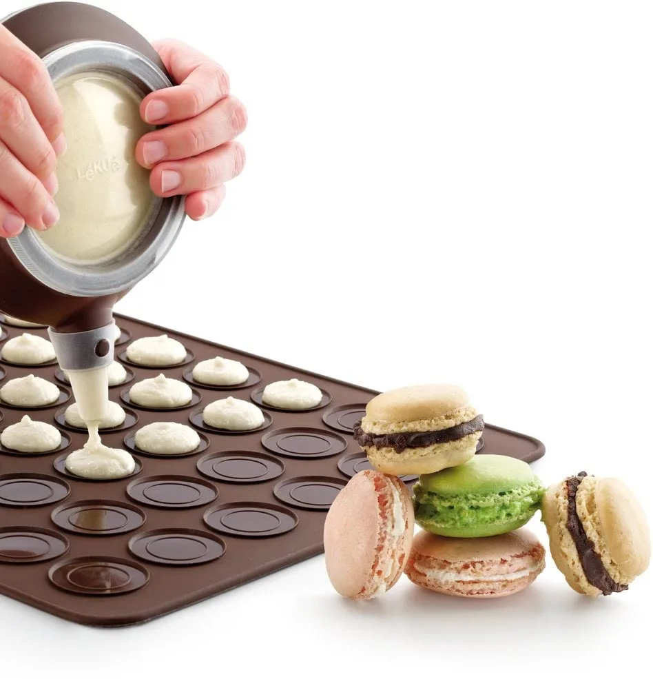 Lékué macarons baking mat silicone 40 cm, Brown Lékué