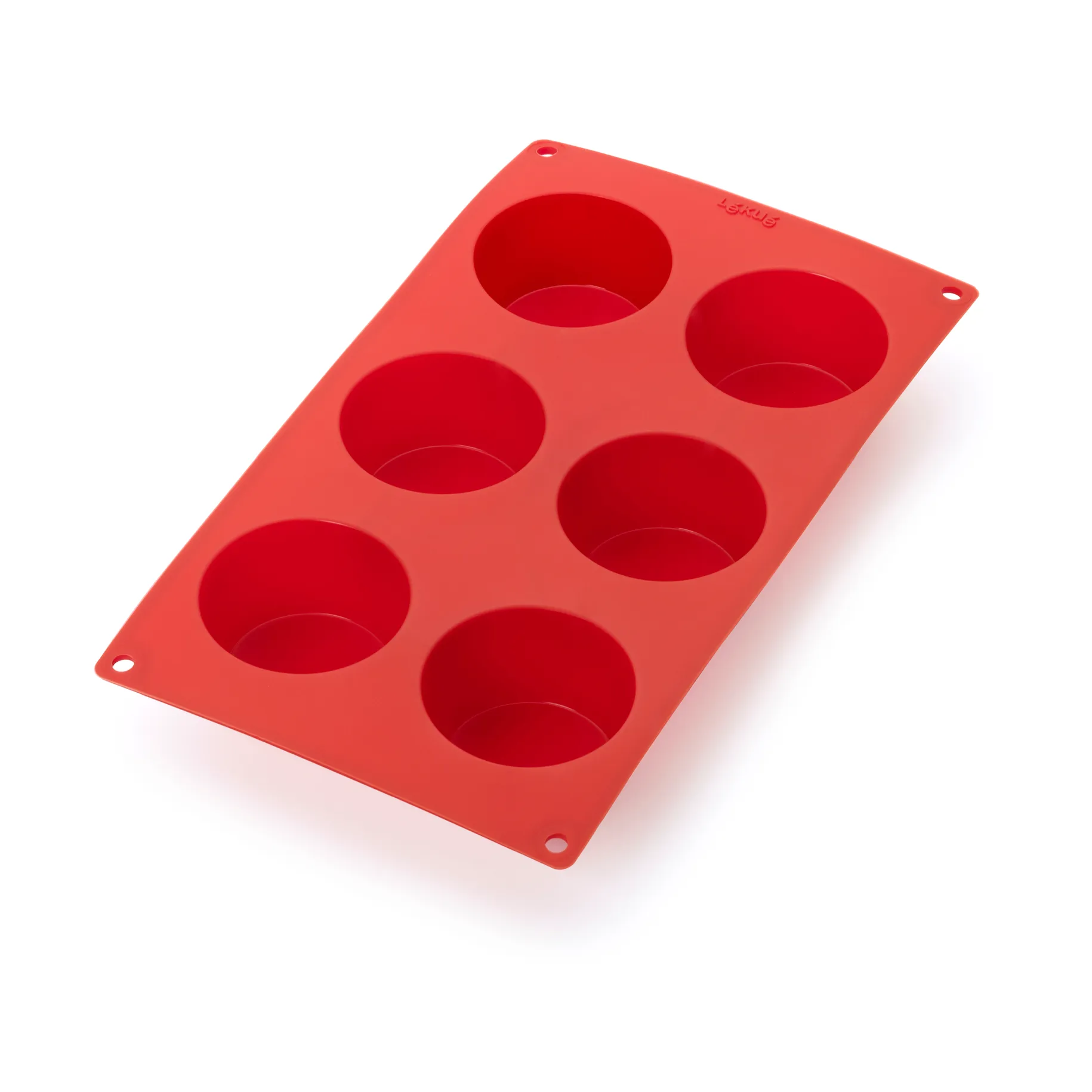 Lékué muffin mold silicone 6 pcs, Red Lékué