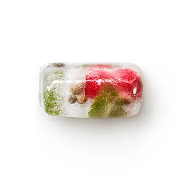 Lékué rectangular ice cube tray with lid - Red - Lékué
