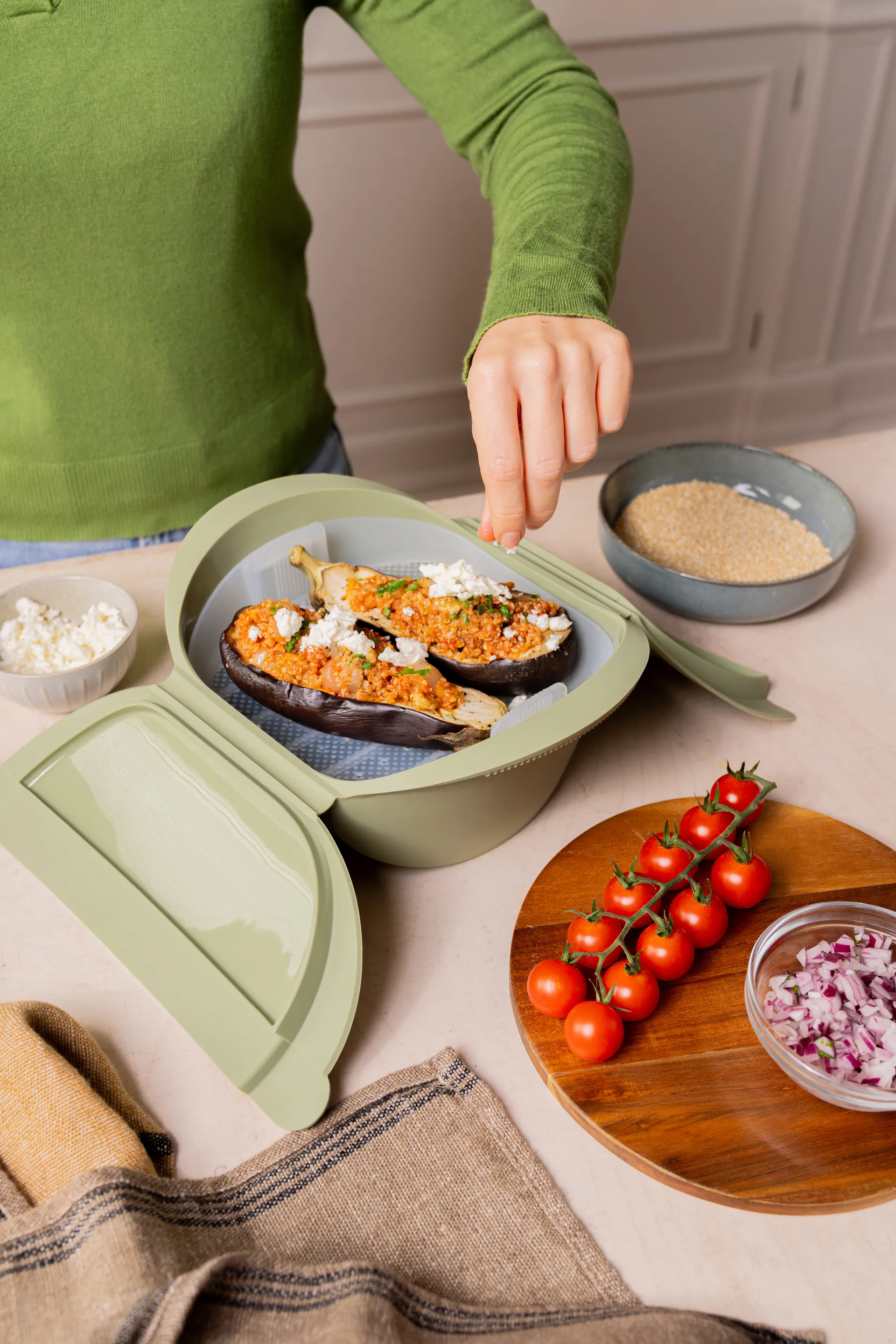 Lékué steamer, Green, large, 4-pack Lékué