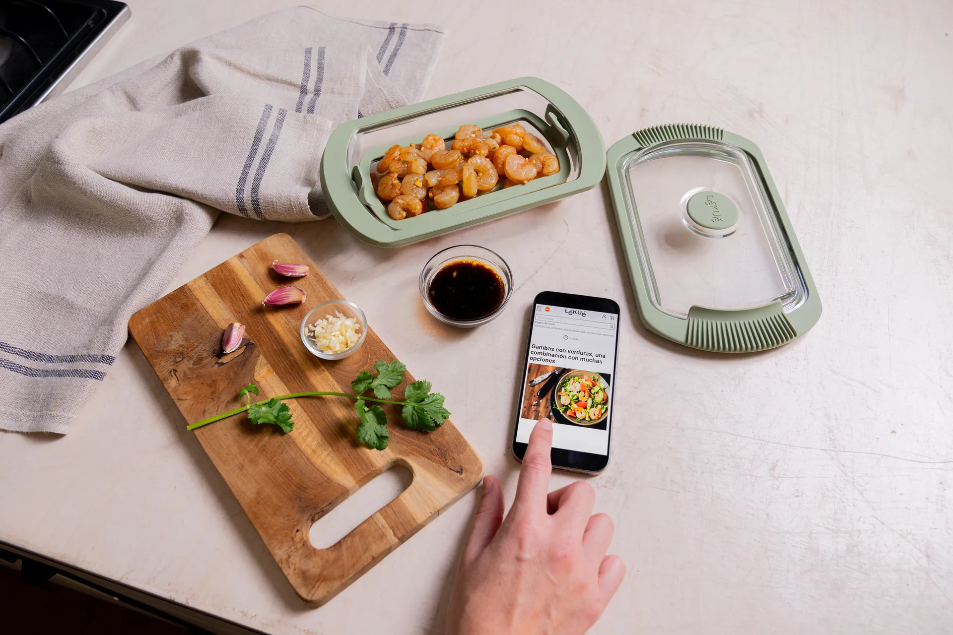 Lékué steamer, Transparent, glass, 2-pack Lékué