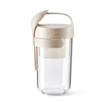 Lékué To Go jar organic with spoon beige - 0.6 L - Lékué