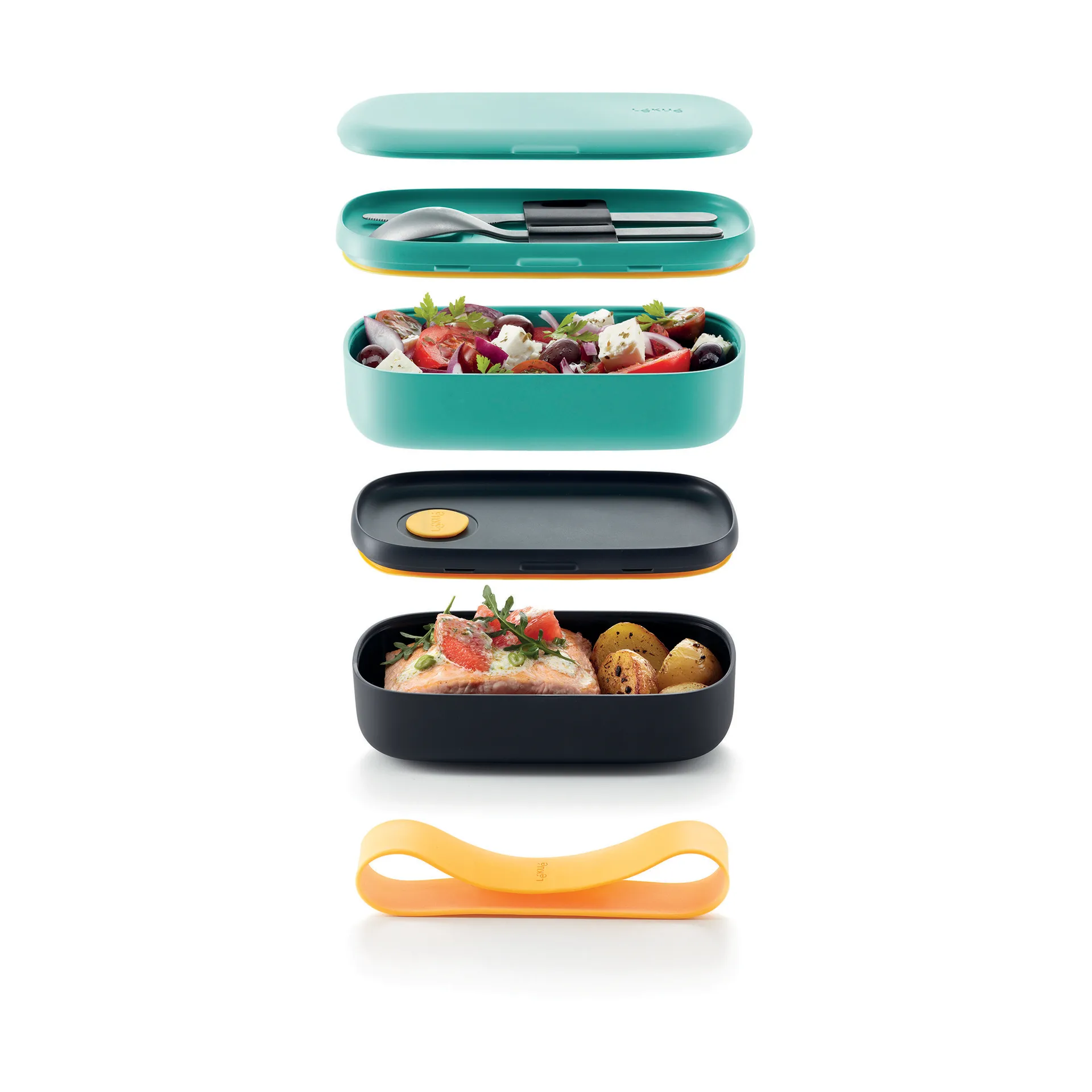 Lékué To Go lunch box 2 pieces, Green Lékué