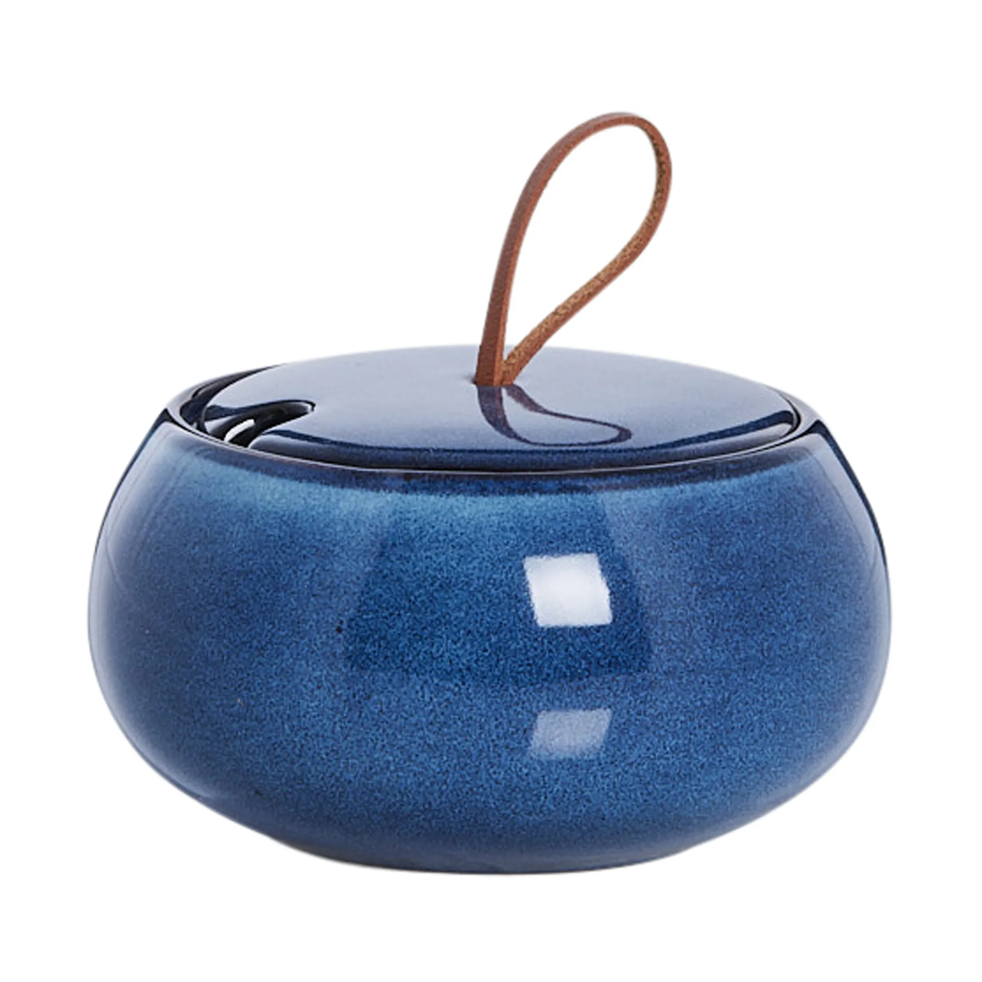 Amera sugar bowl with lid Ø13 cm, Blue Lene Bjerre