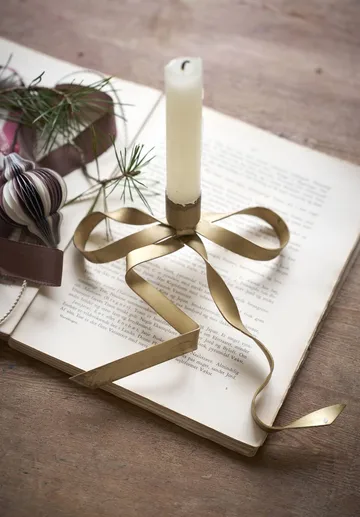 Bovinne candleholder - Gold-coloured, 15x15x4.5 cm - Lene Bjerre