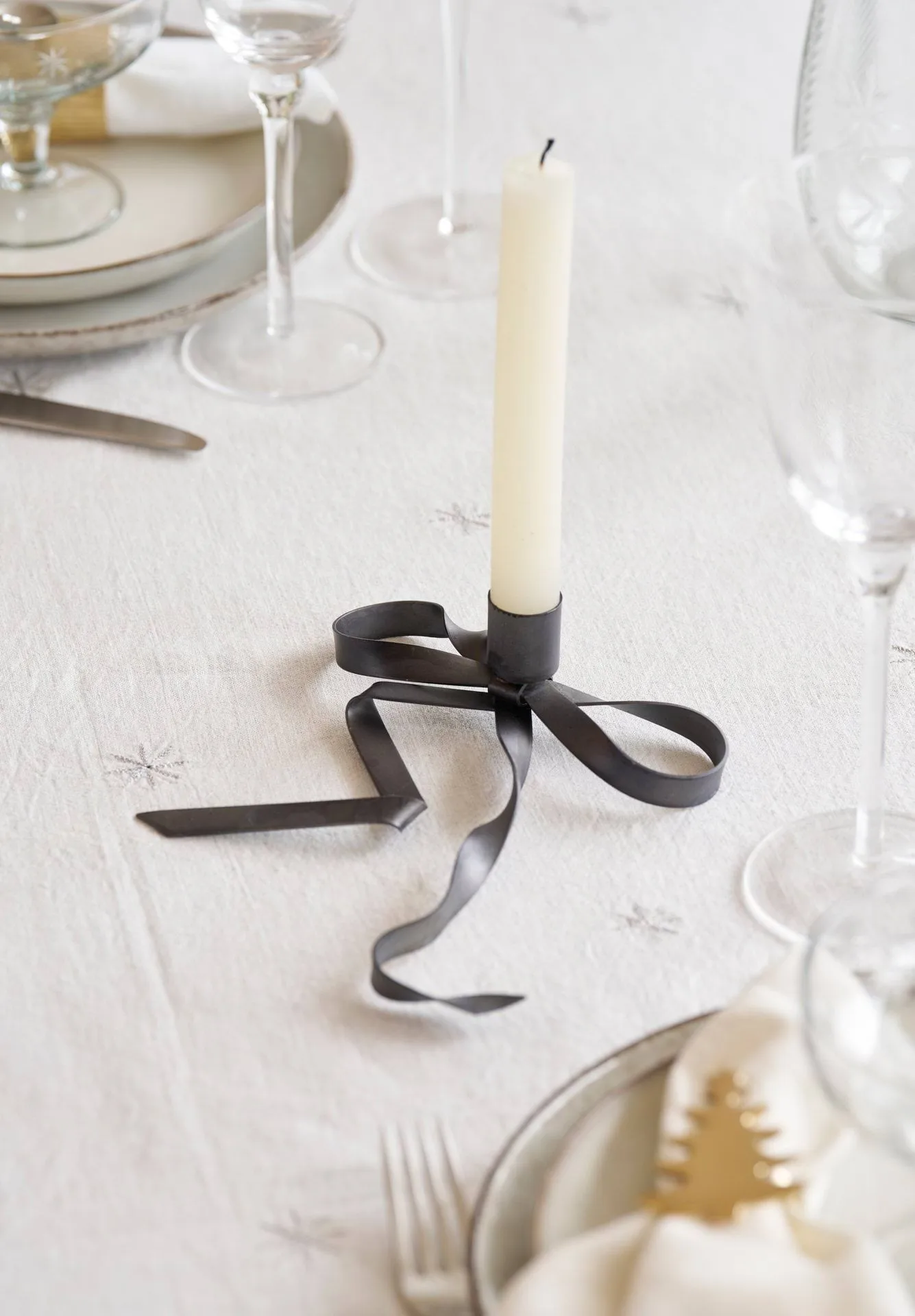 Bovinne candleholder, Grey, 15x15x4.5 cm Lene Bjerre