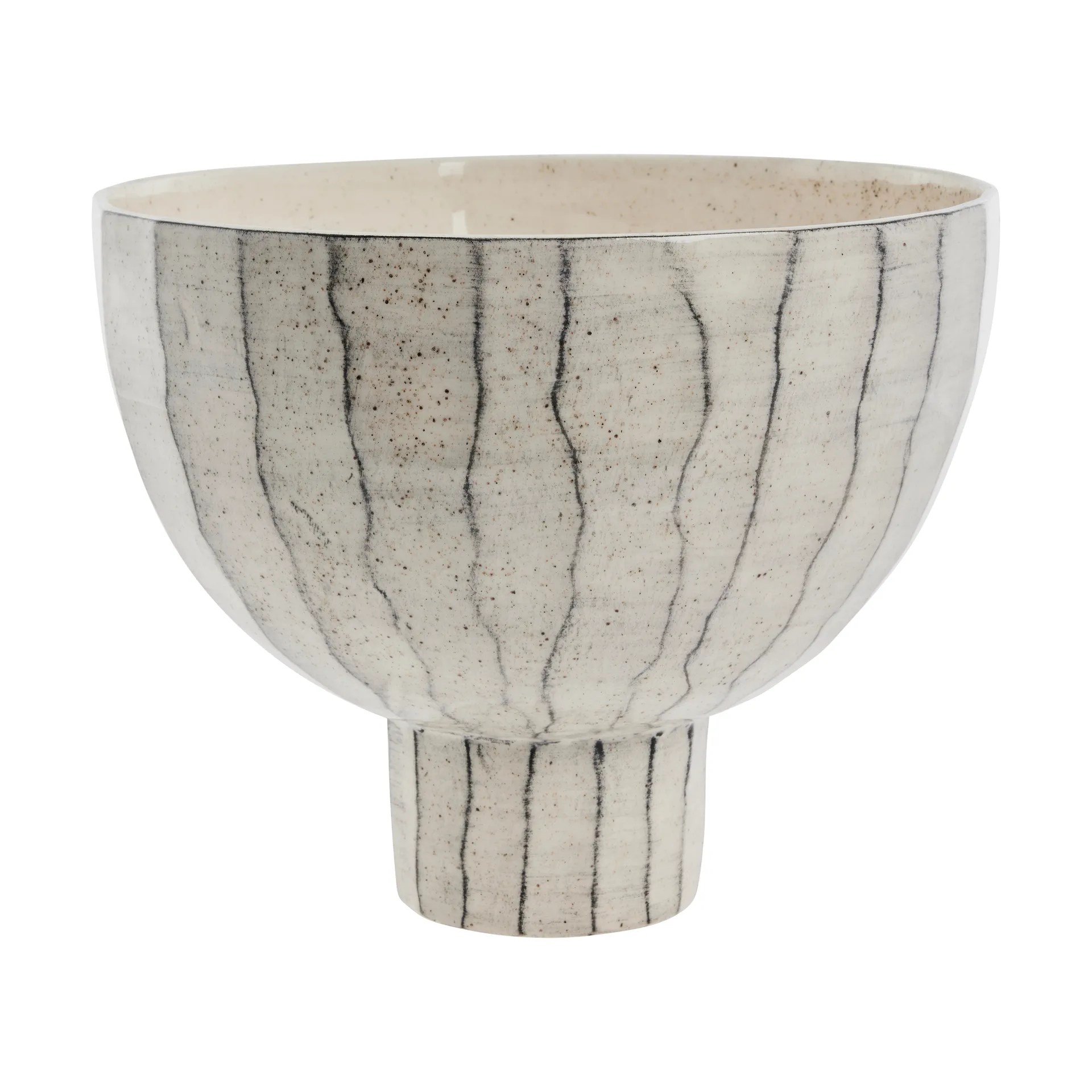 Cassie decoration bowl Ø30.5 cm, Off white-black Lene Bjerre