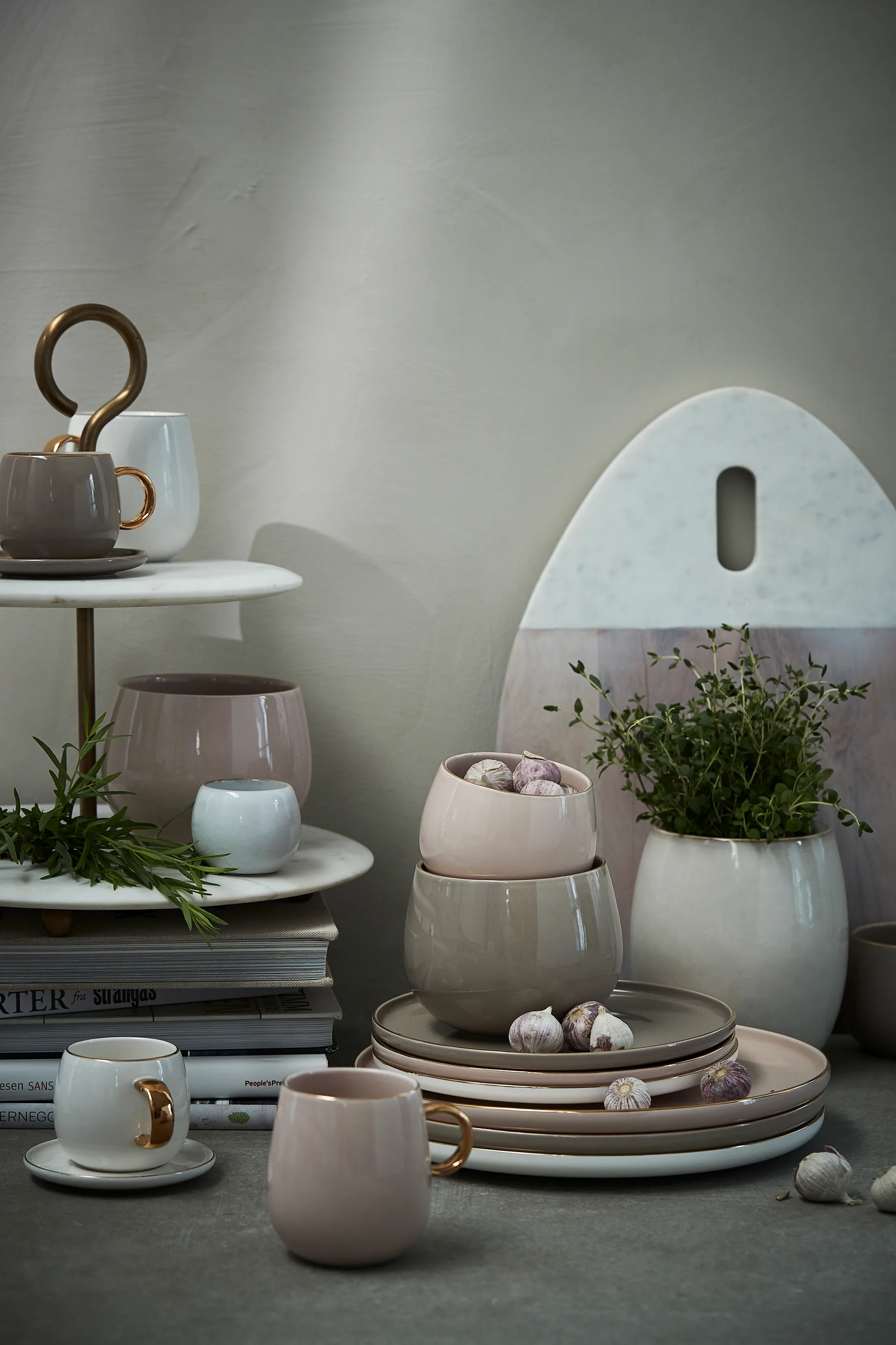 Clara mug with handle 27 cl, Driftwood-light gold Lene Bjerre