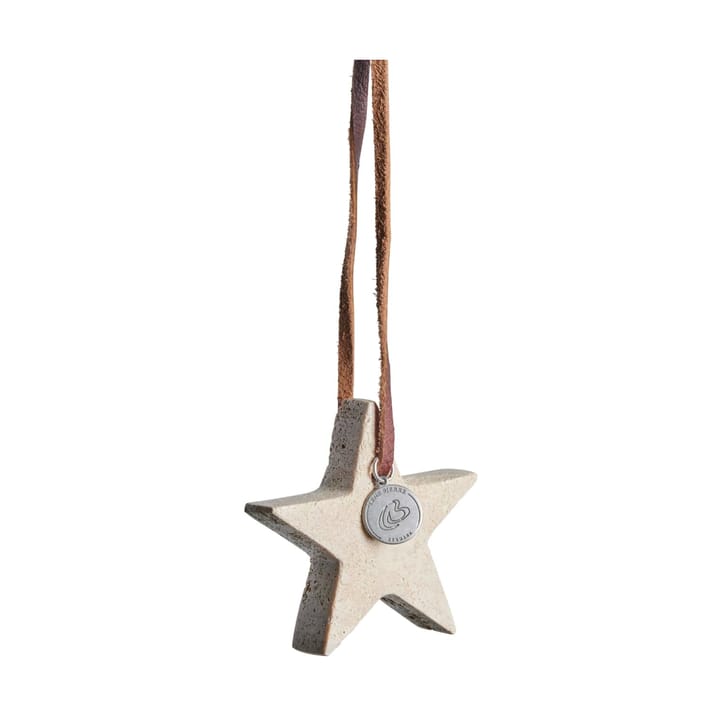 Elina Christmas tree decoration star 6.5 cm, Linen Lene Bjerre