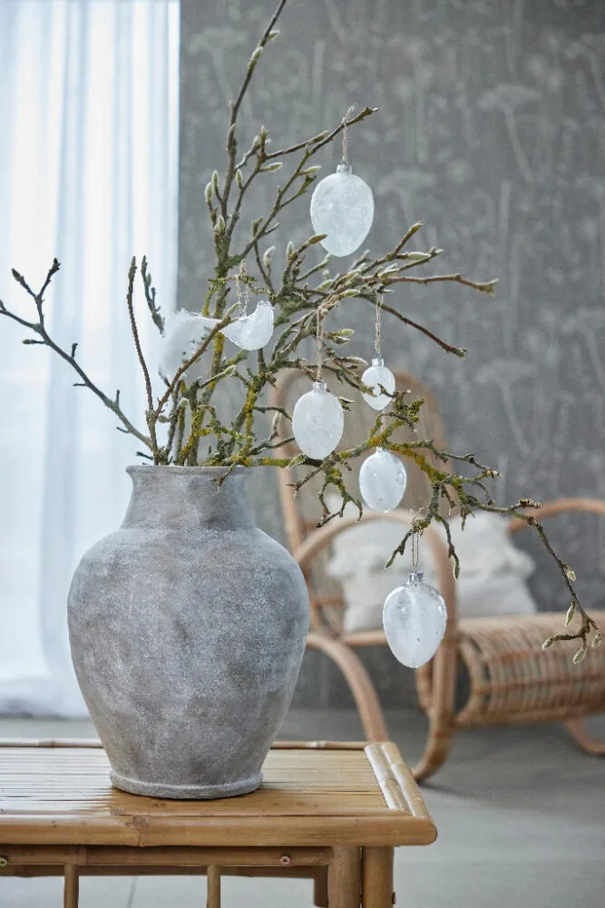 Estoe hanging easter decoration 8.8 cm, Clear-white Lene Bjerre