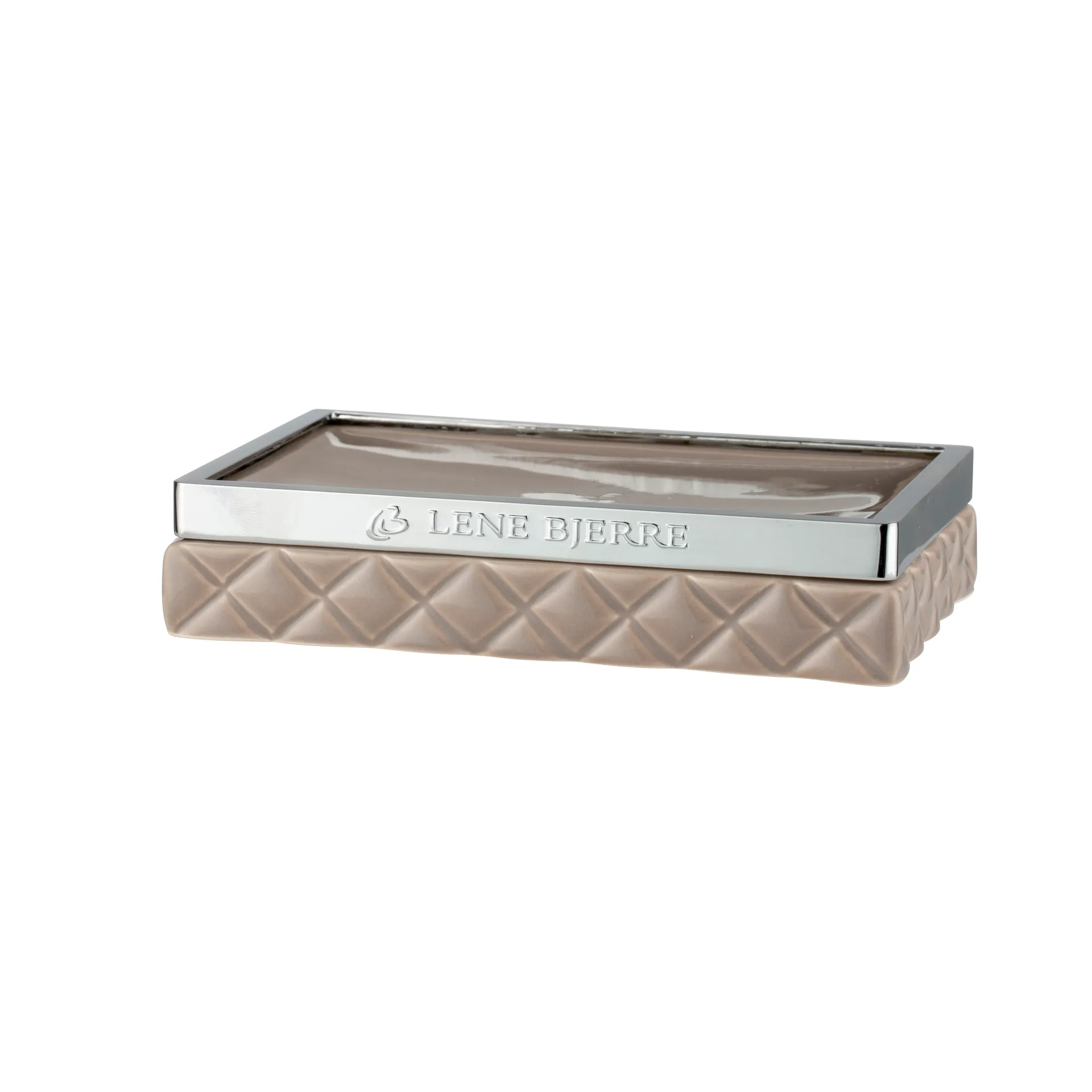 Portia soap dish, brown-silver Lene Bjerre