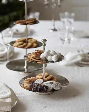 Sigrine tiered serving stand - Silver-coloured, 25x25xH53 cm - Lene Bjerre