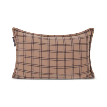 After Ski Checked Cotton Flannel cushion 30x50 cm - Beige-dark grey - Lexington