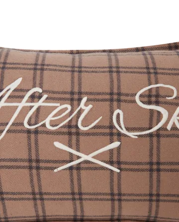 After Ski Checked Cotton Flannel cushion 30x50 cm - Beige-dark grey - Lexington