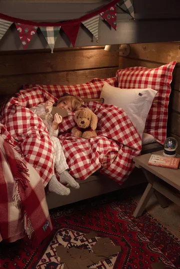 Checked Cotton Flannel pillowcase 50x60 cm - Red-light beige - Lexington