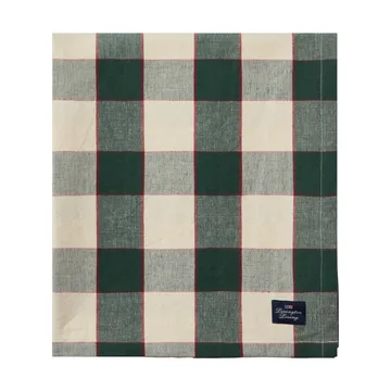 Checked Cotton Linen tablecloth 150x250 cm - Green-light beige-red - Lexington