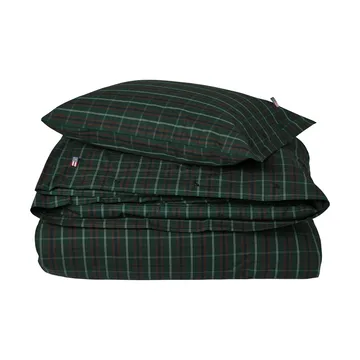 Checked cotton percale bedding set - Green-navy, 2 pcs 50x60 cm/1 pc 220x220 cm - Lexington