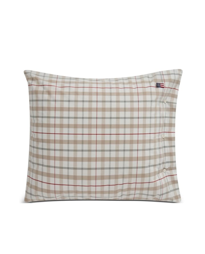Checked cotton pillowcase Poplin 50x60 cm - White - Lexington