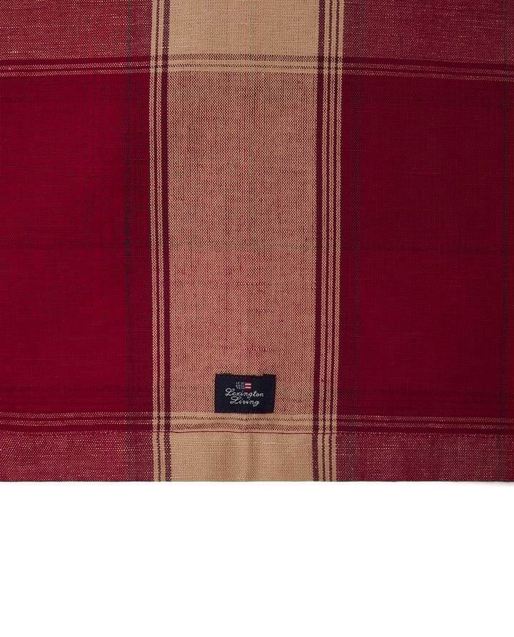 Checked linen-cotton runner 50x350 cm, Red-beige Lexington