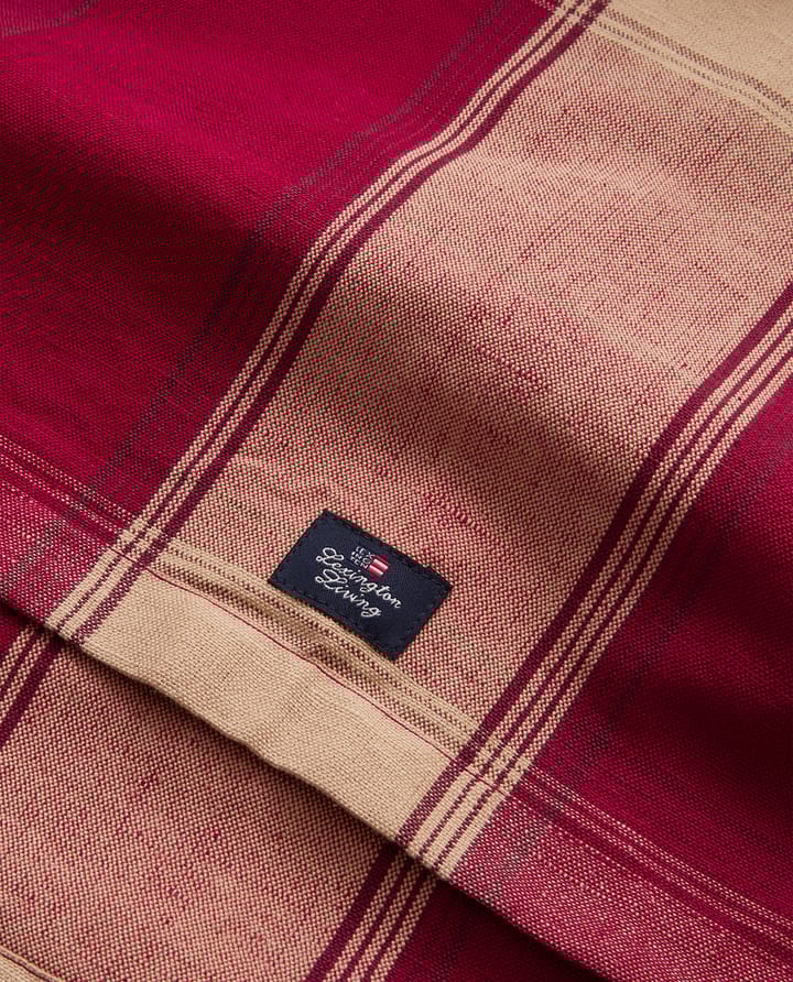 Checked linen-cotton runner 50x350 cm, Red-beige Lexington