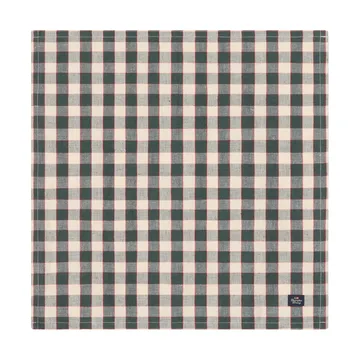 Checked Linen/Cotton fabric napkin 50x50 cm - Green-light beige-red - Lexington