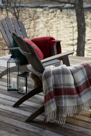 Checked Mohair Mix blanket 130x170 cm - Red-beige-white - Lexington