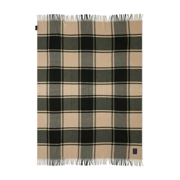 Checked Recycled wool blanket 130x170 cm - Green-beige - Lexington
