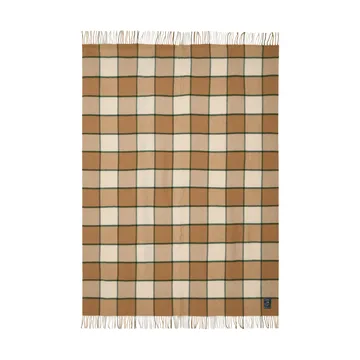 Checked Recycled Wool throw 130x170 cm - Beige-Light beige-green - Lexington