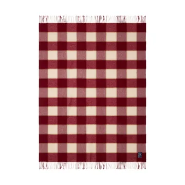 Checked Recycled Wool throw 130x170 cm - Red-Light beige-beige - Lexington